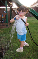 Young girl with wrist brace