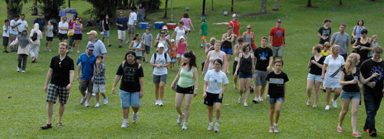 People participating in the Megan's Walkathon