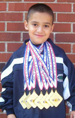 Child with medals
