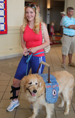Girl with her service dog