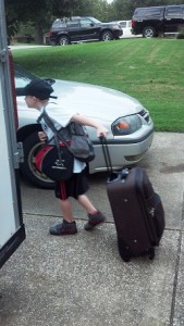 childhood hemiplegia and karate - suitcase